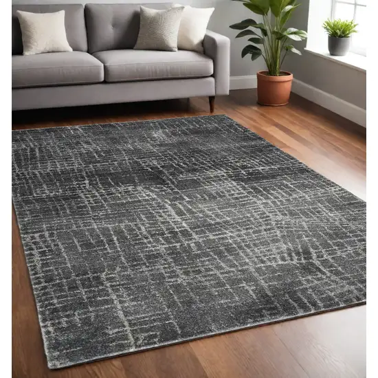 Grey Machine Woven Abstract Scratch Indoor Area Rug Photo 1