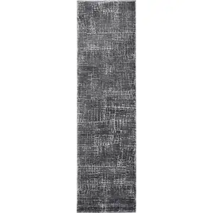 Photo of Grey Machine Woven Abstract Scratch Indoor Area Rug