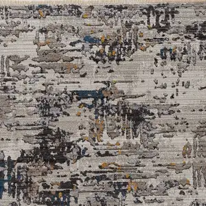 Photo of Grey Machine Woven Abstract Splatter Indoor Area Rug