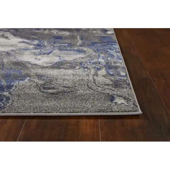 Grey Machine Woven Abstract Watercolor Indoor Area Rug Photo 2