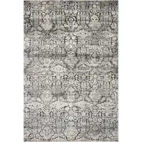 Photo of Grey Machine Woven Distressed Floral Traditional Indoor Area Rug