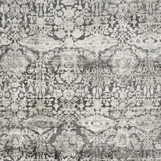 Gray Floral Area Rug Photo 8