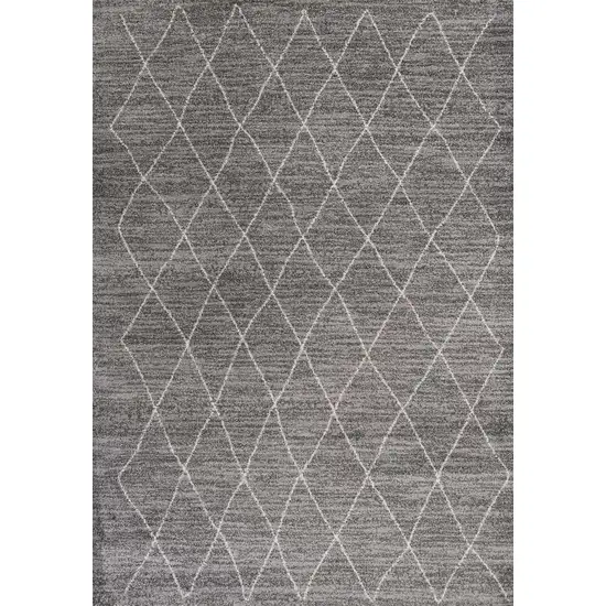 Grey Machine Woven Geometric Indoor Area Rug Photo 1