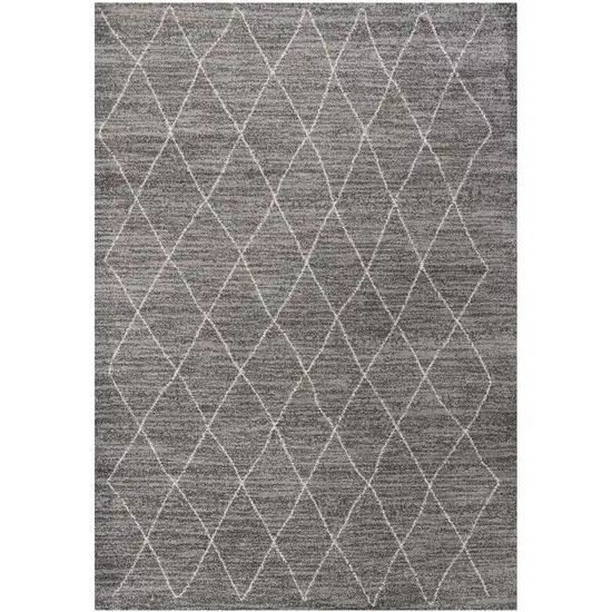 Grey Machine Woven Geometric Indoor Area Rug Photo 1