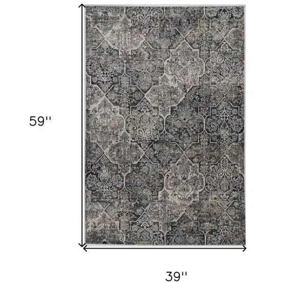 Gray Quatrefoil Area Rug Photo 3