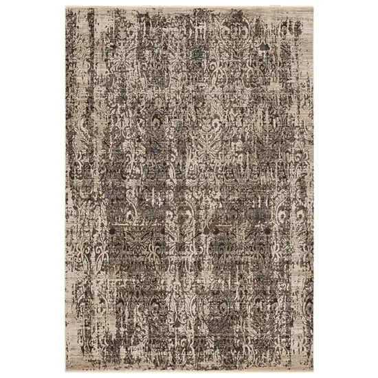 Grey Machine Woven Shrank Distressed Traditional Design Indoor Area Rug Photo 1