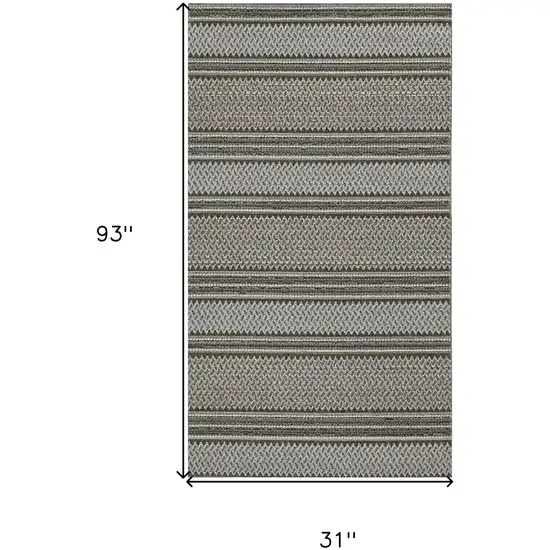 Gray Southwestern Indoor Outdoor Area Rug Photo 3