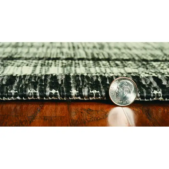 Grey Machine Woven UV Treated Bordered Indoor Outdoor Accent Rug Photo 4