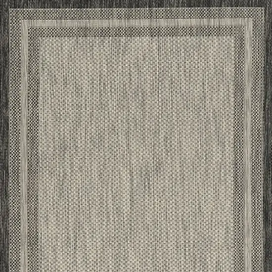 3'X4' Grey Machine Woven Uv Treated Bordered Indoor Outdoor Accent Rug Photo 4