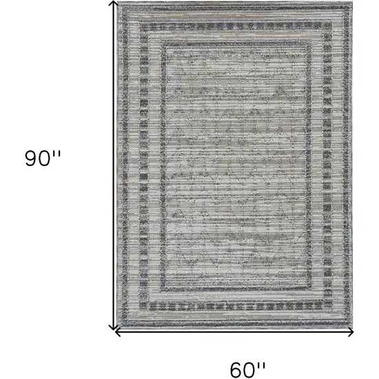 Gray Striped Indoor Outdoor Area Rug Photo 3