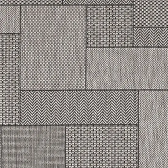 8'X11' Grey Machine Woven Uv Treated Geometric Indoor Outdoor Area Rug Photo 7