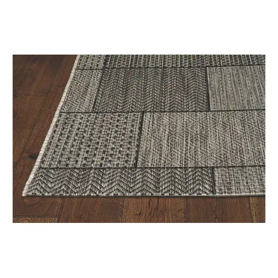 8'X11' Grey Machine Woven Uv Treated Geometric Indoor Outdoor Area Rug Photo 7