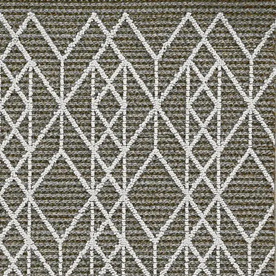 Grey Machine Woven UV Treated Geometric Indoor Outdoor Area Rug Photo 1