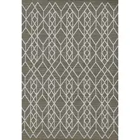 Photo of Grey Machine Woven UV Treated Geometric Indoor Outdoor Area Rug