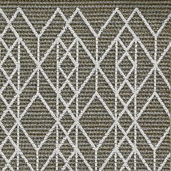 Grey Machine Woven UV Treated Geometric Indoor Outdoor Area Rug Photo 2