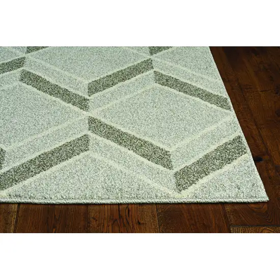 Grey Machine Woven UV Treated Herringbone Illusion Indoor Outdoor Accent Rug Photo 3