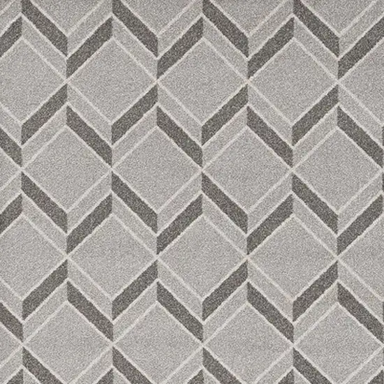 5'X8' Grey Machine Woven Uv Treated Herringbone Illusion Indoor Outdoor Area Rug Photo 5