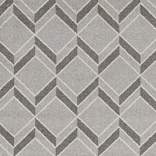 8'X11' Grey Machine Woven Uv Treated Herringbone Illusion Indoor Outdoor Area Rug Photo 5