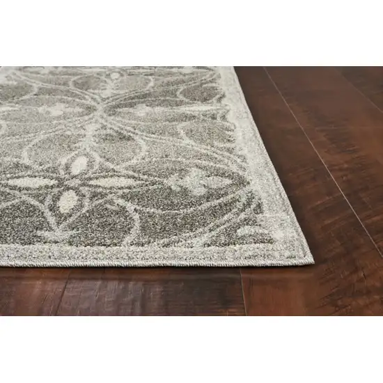 Grey Machine Woven UV Treated Ogee Indoor Outdoor Accent Rug Photo 4