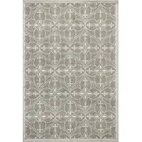 Photo of Grey Machine Woven UV Treated Ogee Indoor Outdoor Accent Rug