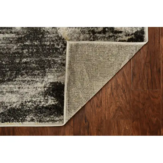 Grey Machine Woven Watercolor Splash Indoor Runner Rug Photo 5