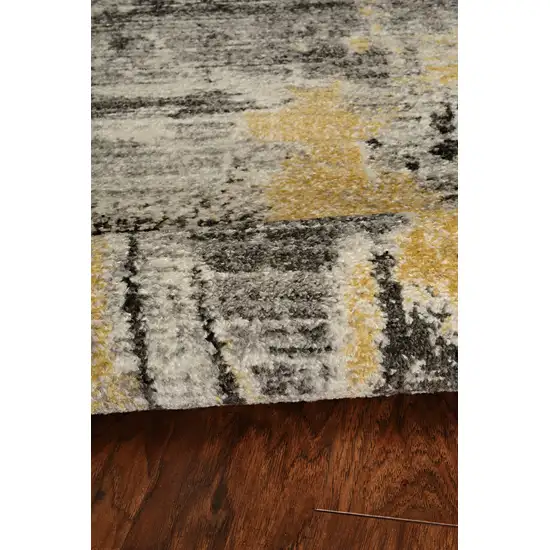 Grey Machine Woven Watercolor Splash Indoor Runner Rug Photo 6