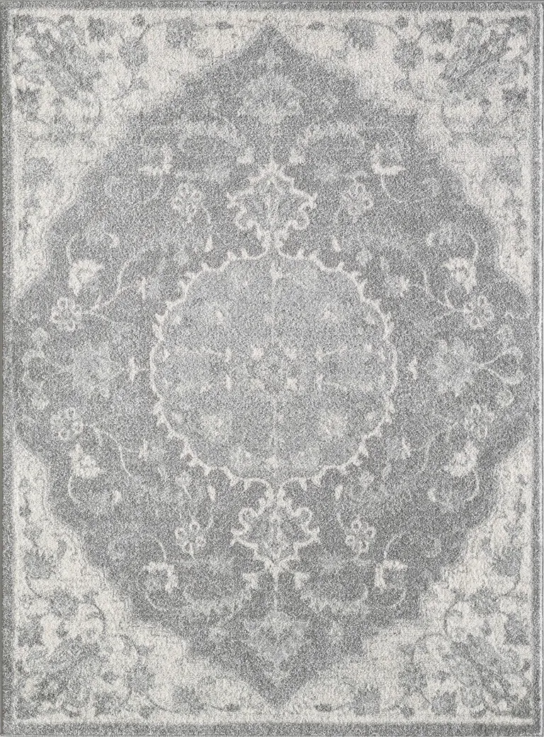 Grey Medallion Indoor Area Rug Photo 3