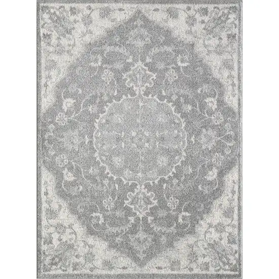 Grey Medallion Indoor Area Rug Photo 3