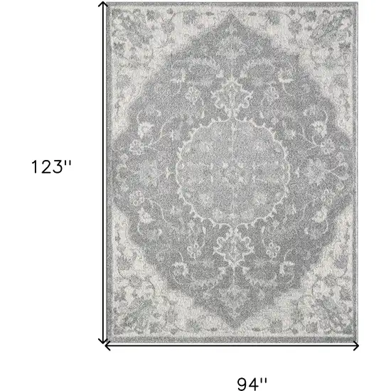 Grey Medallion Indoor Area Rug Photo 3