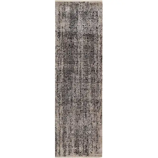 2' X 8' Grey Medallion Runner Rug Photo 1