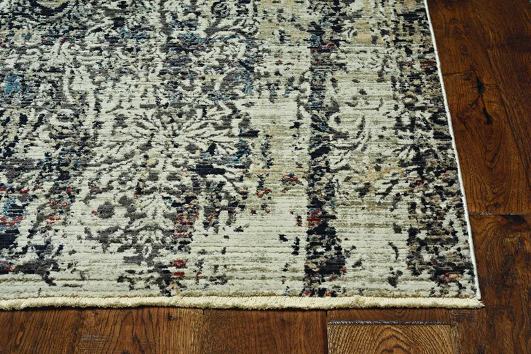 Grey Medallion Runner Rug Photo 1