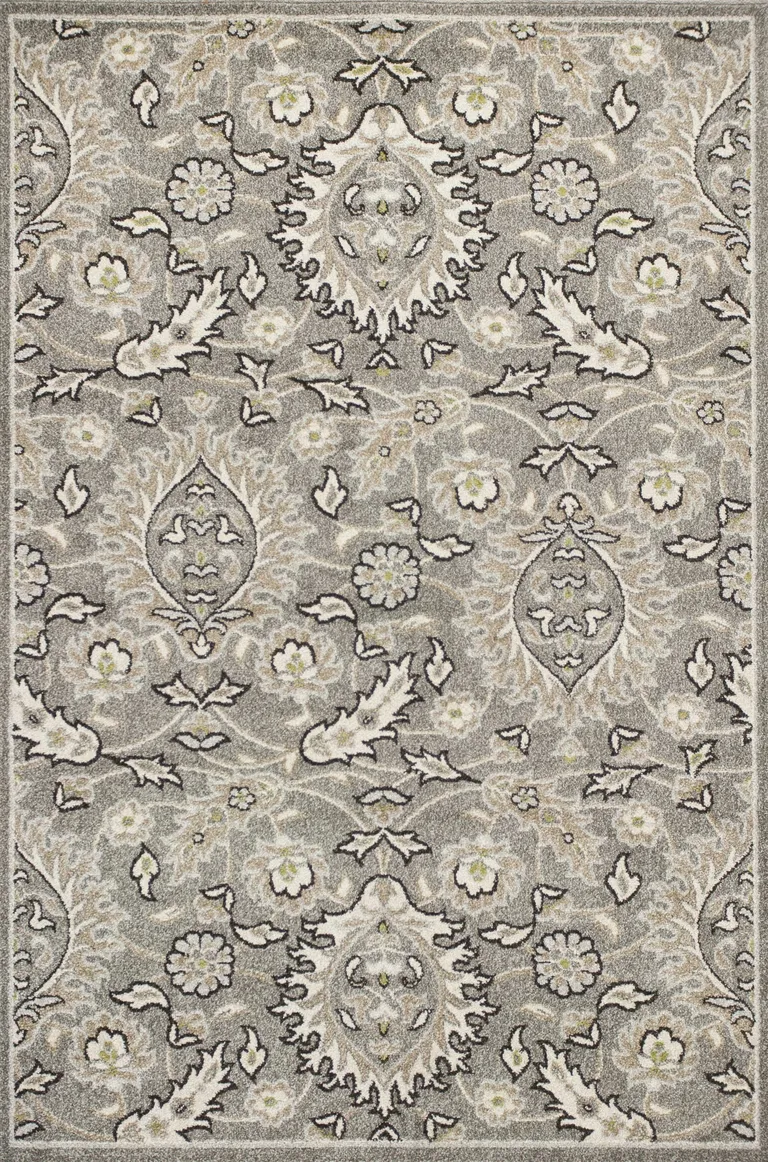 Grey Medallion UV Treated Area Rug Photo 1