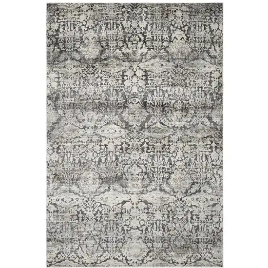 Grey Medallion Viscose Rug Photo 2