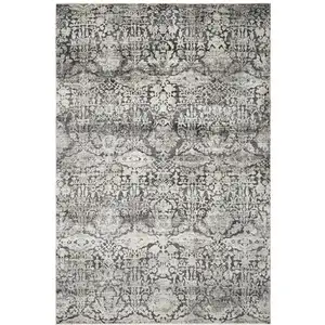 Photo of Grey Medallion Viscose Rug