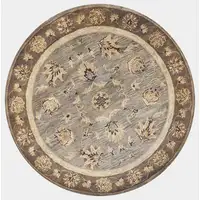 Photo of Grey Mocha Hand Tufted Traditional Round Indoor Area Rug