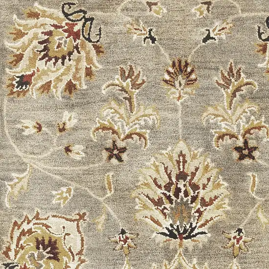 Grey Mocha Hand Tufted Wool Traditional Floral Indoor Area Rug Photo 3