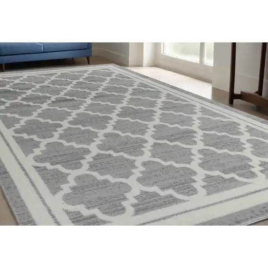 5' X 8' Grey Moroccan Area Rug Photo 1