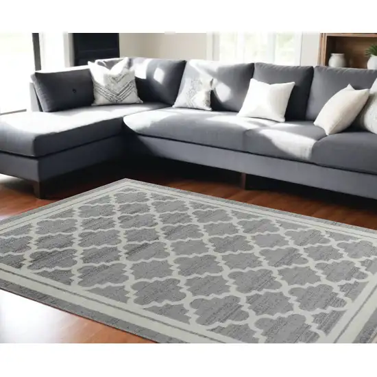 7' X 10' Grey Moroccan Area Rug Photo 1