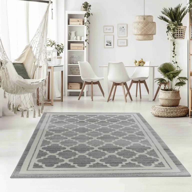 Grey Moroccan Area Rug Photo 5