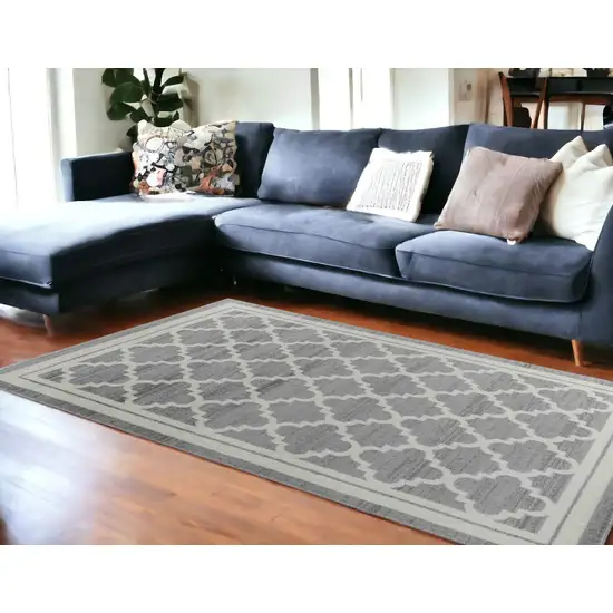 8' X 11' Grey Moroccan Area Rug Photo 1