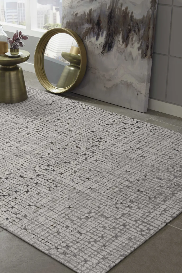 Grey Mosaic Area Rug Photo 3