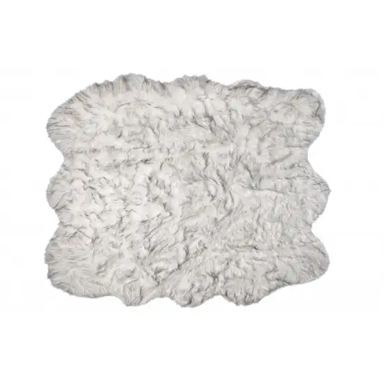 Grey Ombre Faux Sheepskin Non Skid Area Rug Photo 3