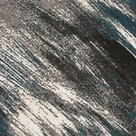 Blue and Gray Abstract Area Rug Photo 4