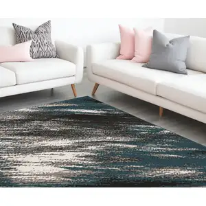 Photo of Grey Or Blue Abstract Design Indoor Area Rug