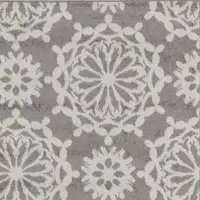 Photo of Grey Or Ivory Floral Circular Patterns Indoor Area Rug