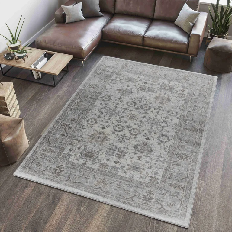 Grey Oriental Area Rug Photo 1