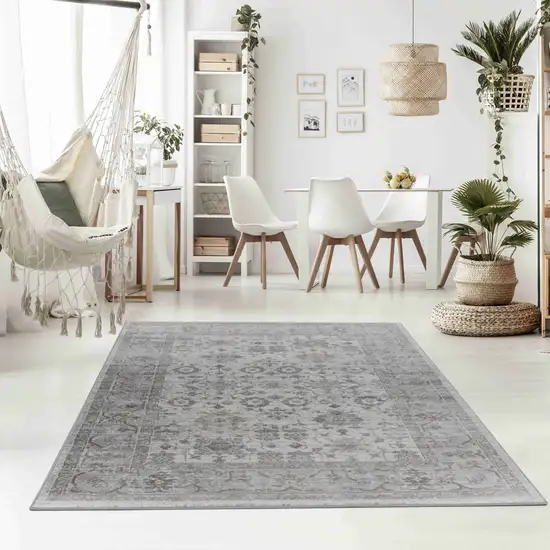 Grey Oriental Area Rug Photo 6