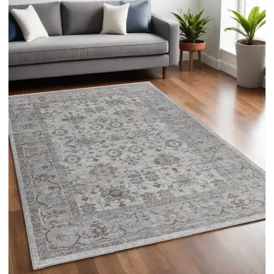 5' X 8' Grey Oriental Area Rug Photo 1