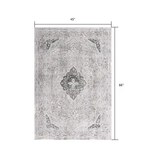 Grey Oriental Area Rug Photo 4