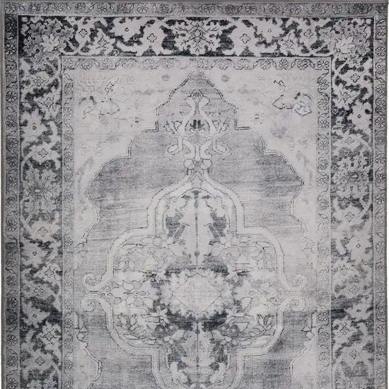 Grey Oriental Distressed Non Skid Area Rug Photo 5